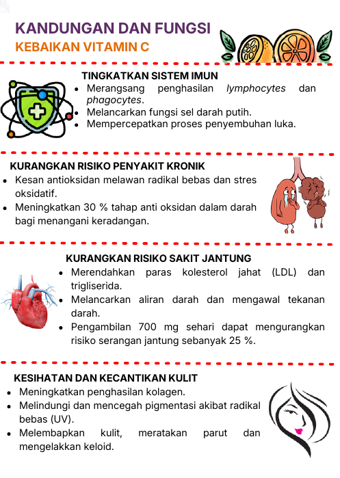 Kebaikan Vitamin C - infografik modul