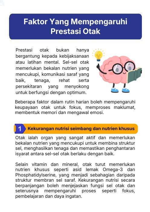 Faktor Yang Mempengaruhi Prestasi Otak