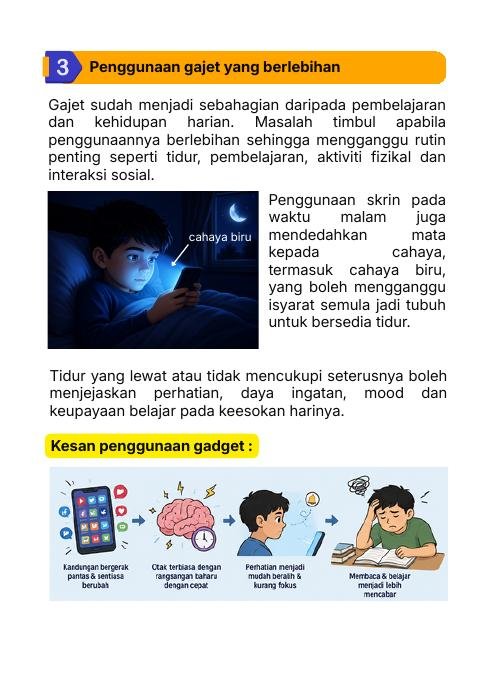 Penggunaan gajet berlebihan